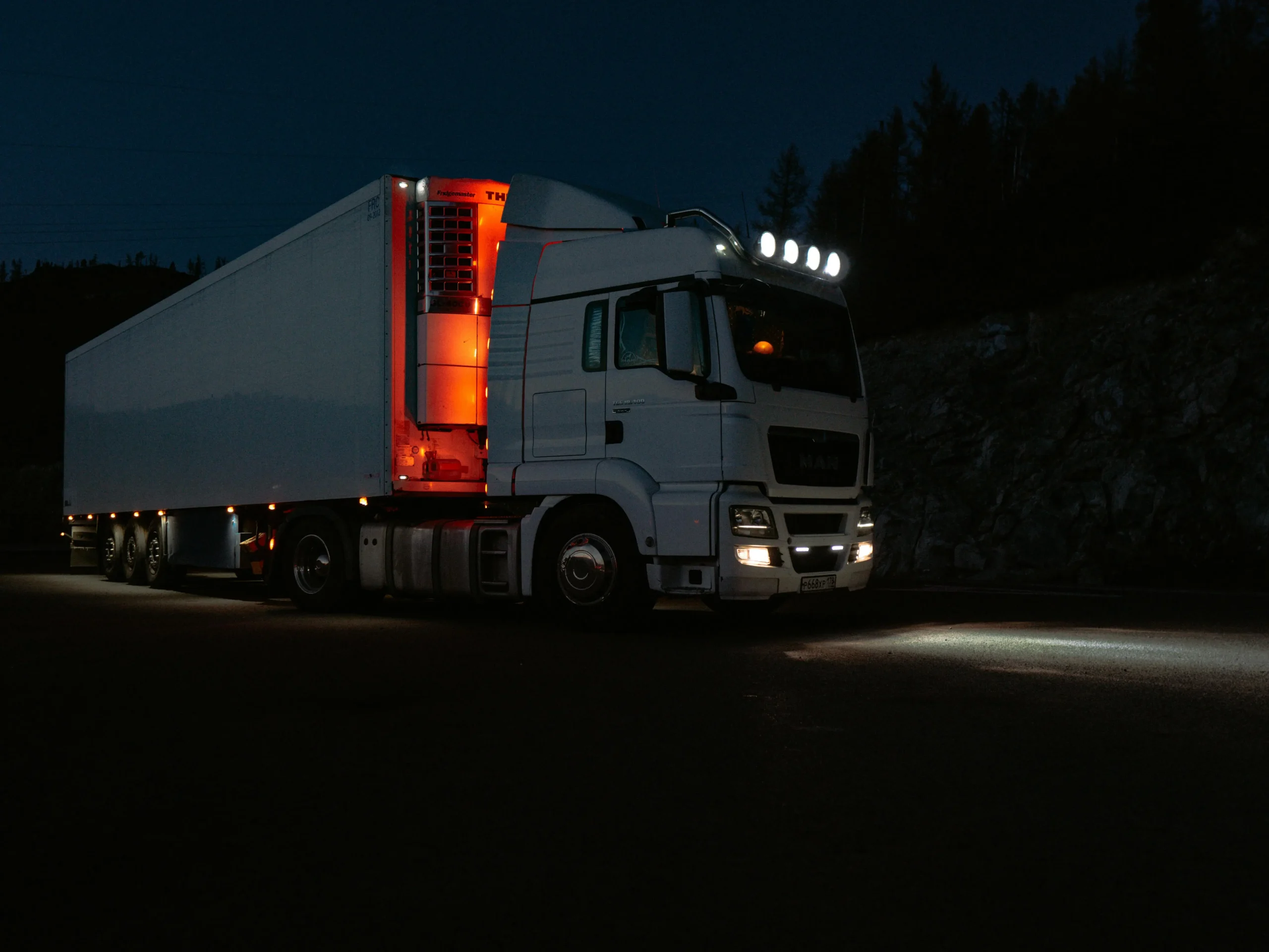 Semi at night