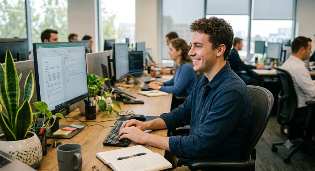 American office worker