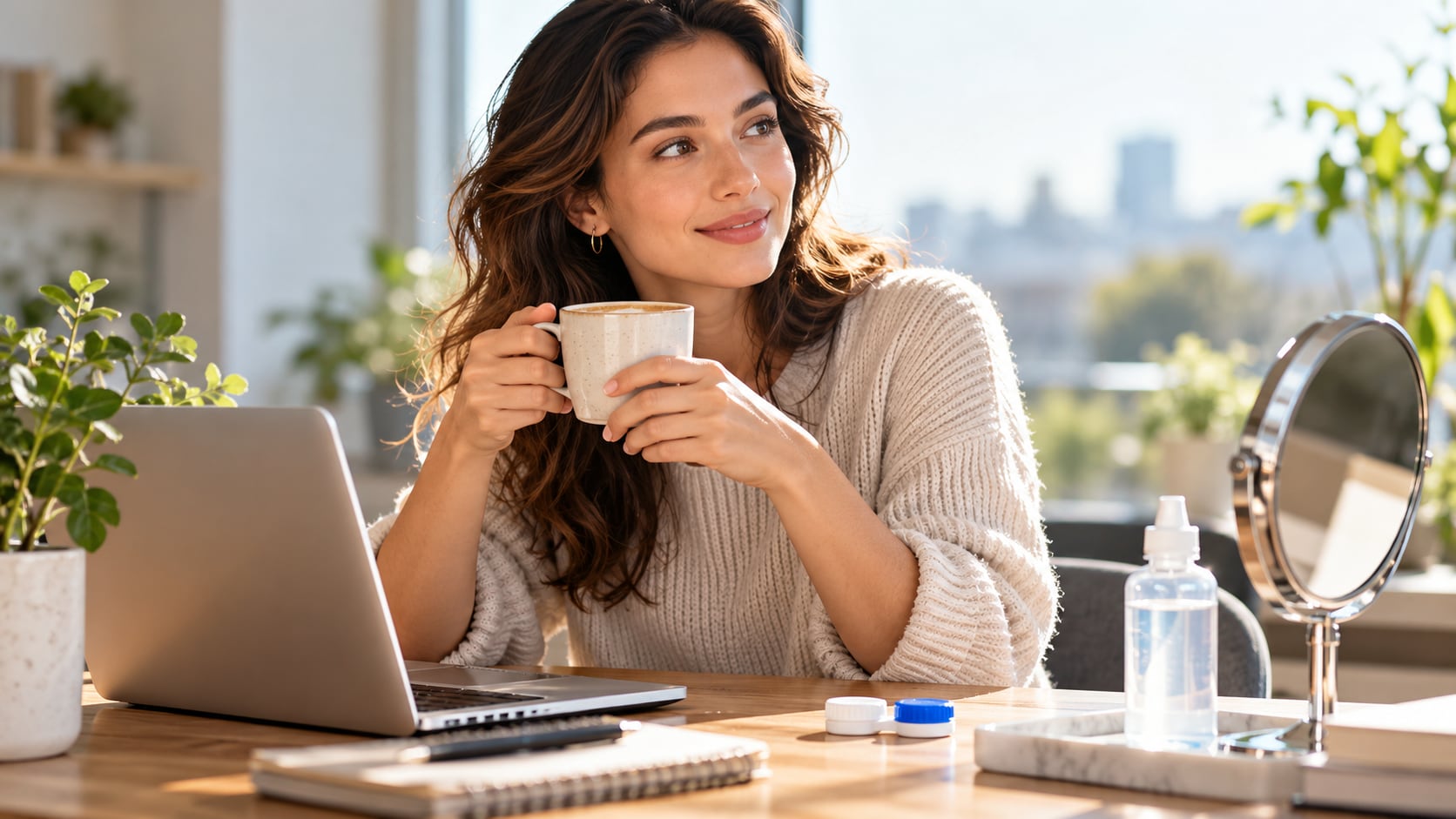 Cozy Café Contact Lens Care Moment